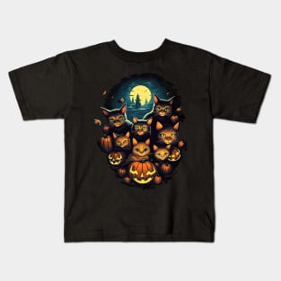 Halloween Cute Black Cats Lover Kids T-Shirt